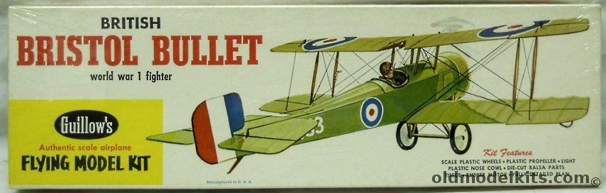 Guillows Bristol Bullet - 18 inch Wingspan Rubber Powered Balsa Wood Kit, WW-7 plastic model kit